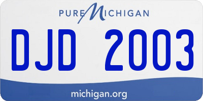 MI license plate DJD2003