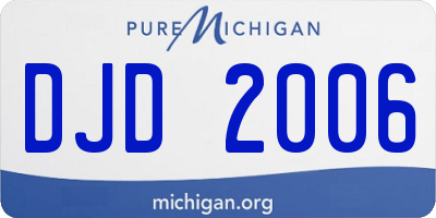 MI license plate DJD2006