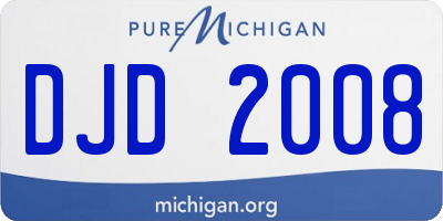 MI license plate DJD2008