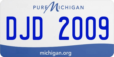 MI license plate DJD2009