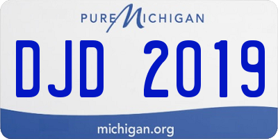 MI license plate DJD2019