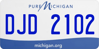 MI license plate DJD2102