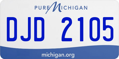MI license plate DJD2105