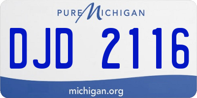 MI license plate DJD2116