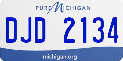 MI license plate DJD2134