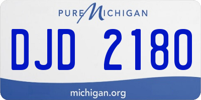 MI license plate DJD2180