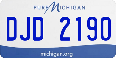 MI license plate DJD2190