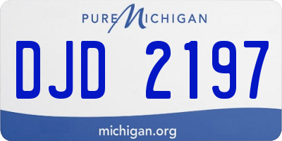 MI license plate DJD2197