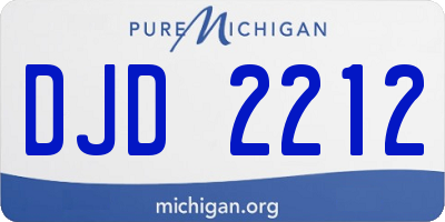 MI license plate DJD2212