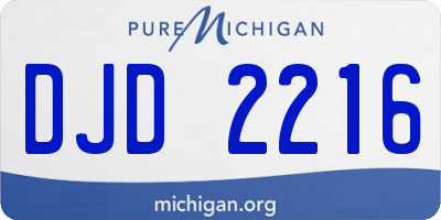 MI license plate DJD2216