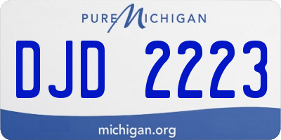 MI license plate DJD2223