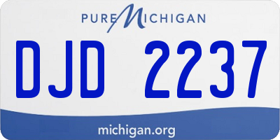 MI license plate DJD2237