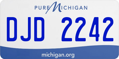 MI license plate DJD2242