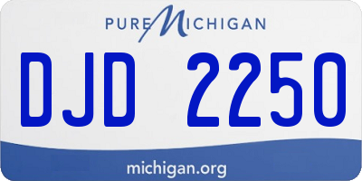 MI license plate DJD2250
