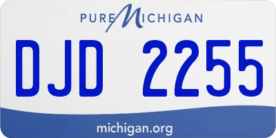 MI license plate DJD2255
