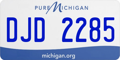 MI license plate DJD2285