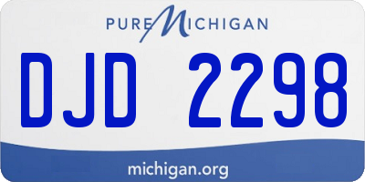 MI license plate DJD2298
