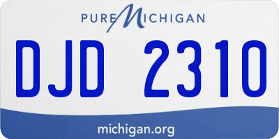 MI license plate DJD2310