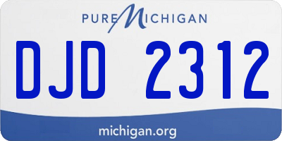 MI license plate DJD2312