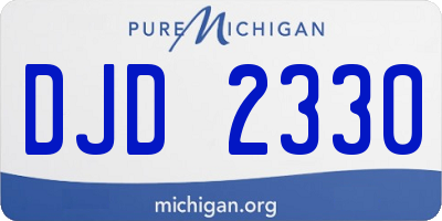 MI license plate DJD2330