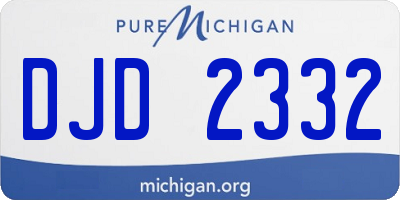 MI license plate DJD2332