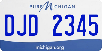 MI license plate DJD2345