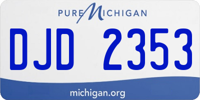 MI license plate DJD2353