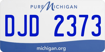 MI license plate DJD2373