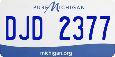 MI license plate DJD2377