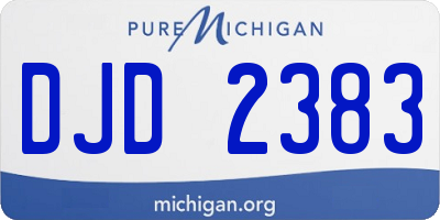 MI license plate DJD2383