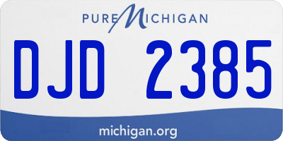 MI license plate DJD2385