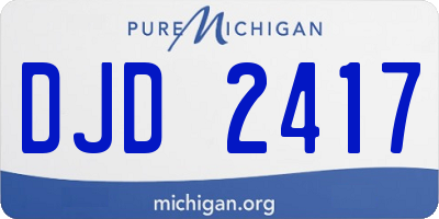 MI license plate DJD2417