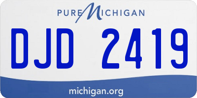 MI license plate DJD2419