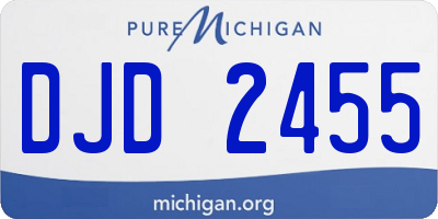 MI license plate DJD2455