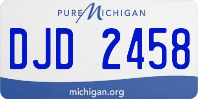 MI license plate DJD2458