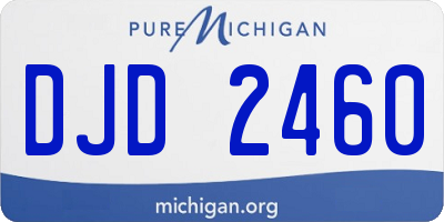 MI license plate DJD2460