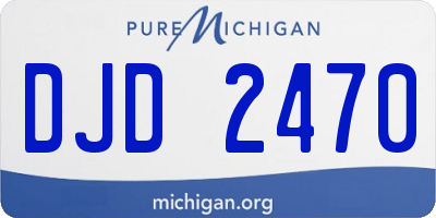 MI license plate DJD2470