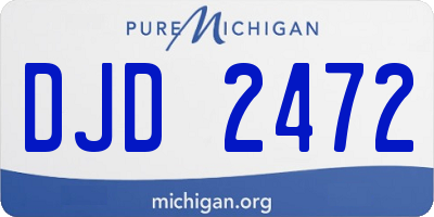 MI license plate DJD2472