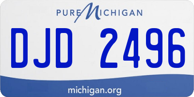 MI license plate DJD2496