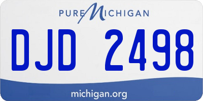 MI license plate DJD2498