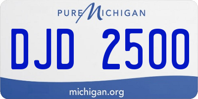 MI license plate DJD2500