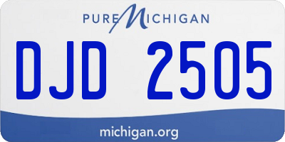 MI license plate DJD2505