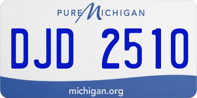 MI license plate DJD2510