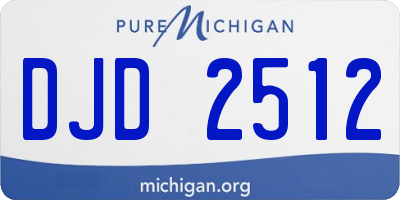 MI license plate DJD2512