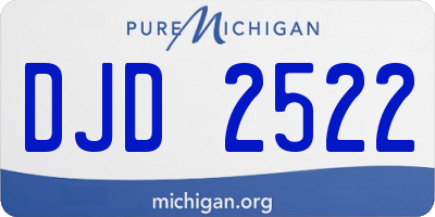 MI license plate DJD2522