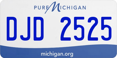 MI license plate DJD2525