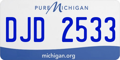 MI license plate DJD2533
