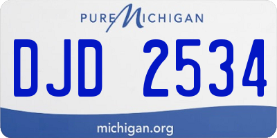 MI license plate DJD2534