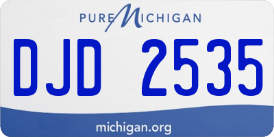 MI license plate DJD2535