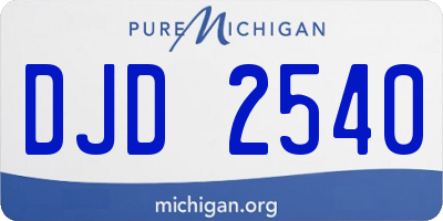MI license plate DJD2540